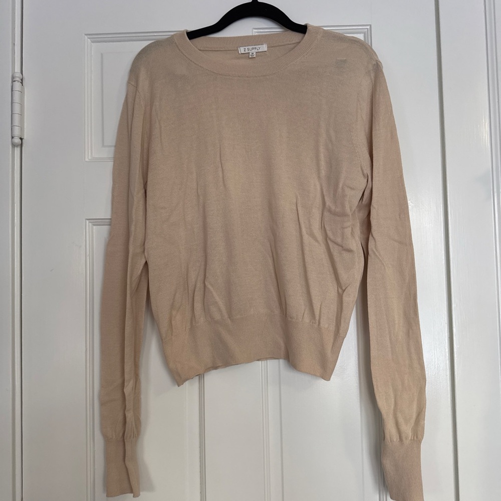 Z Supply Soft Beige Crew Neck Sweater